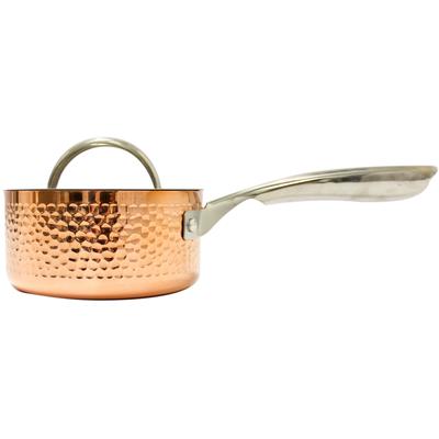 BergHOFF - Tri-Ply 5.5" Covered Saucepan - Hammered Copper - 2220244