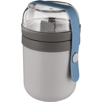 BergHOFF - Leo to Go Dual Lunch Box and Flatware Set - Grey/Blue - 3950235