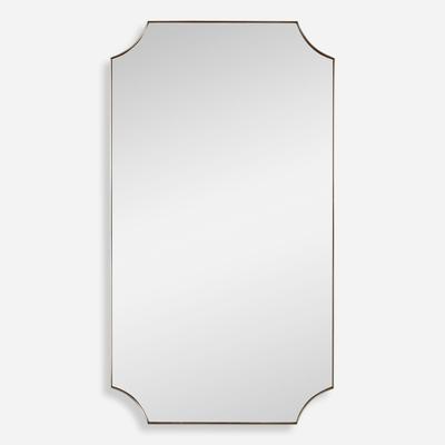 Uttermost - Lennox Scalloped Corner Mirror - Brushed Brass - 9727
