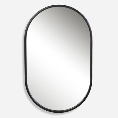 Uttermost - Varina Minimalist Oval Mirror - Satin Black - 9735