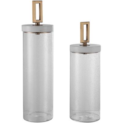 Uttermost - Hayworth Seeded Glass Containers - Set of 2 - 17545