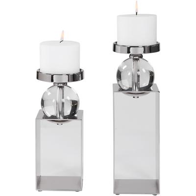 Uttermost - Lucian Nickel Candleholders - Set of 2 - 17561