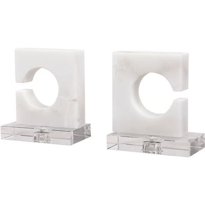 Uttermost - Clarin White and Gray Bookends - Set of 2 - 17864