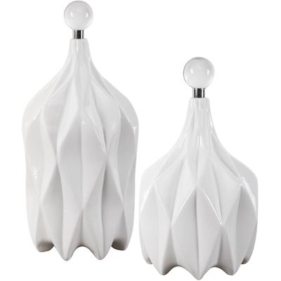 Uttermost - Klara White Bottles - Set of 2 - 17868