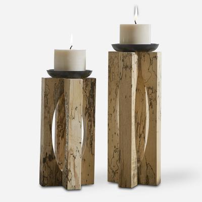 Uttermost - Set of 2 Ilva Wood Candleholders - 18074