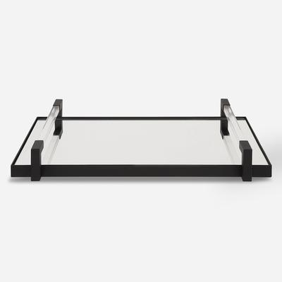 Uttermost - Deki Mirrored Tray - Matte Black - 18082