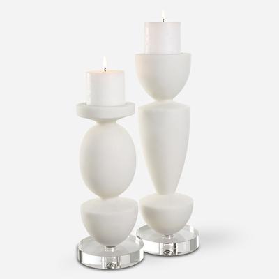 Uttermost - Set of 2 Lido Stone Candleholders - 18101