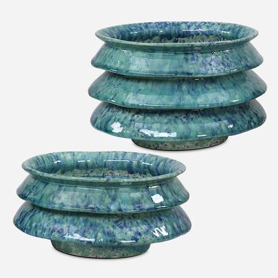 Uttermost - Set of 2 ZigZag Bowls - Blue Green - 18147