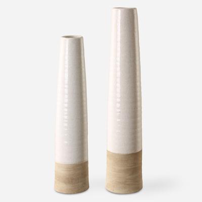 Uttermost - Set of 2 Ivory Sands Ceramic Vases - 18156