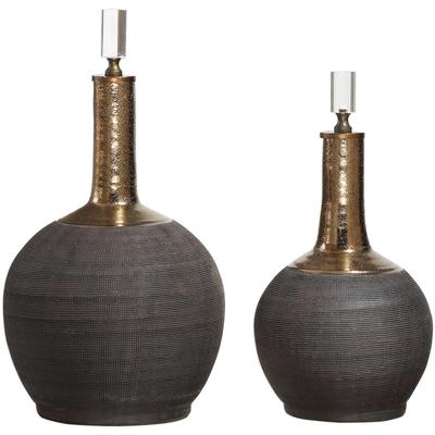 Uttermost - Arnav Matte Black Bottles - Set of 2 - 18923
