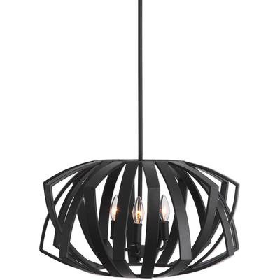 Uttermost - Thales Black Geometric 3-Light Pendant - 22137