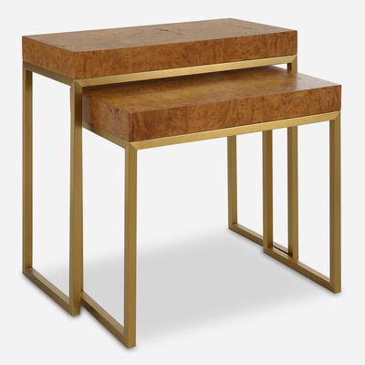 Uttermost - Set of 2 Burl-esque Wooden Nesting Tables - 22986