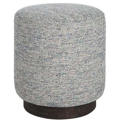 Uttermost - Avila Round Ottoman - Blue/White - 23731