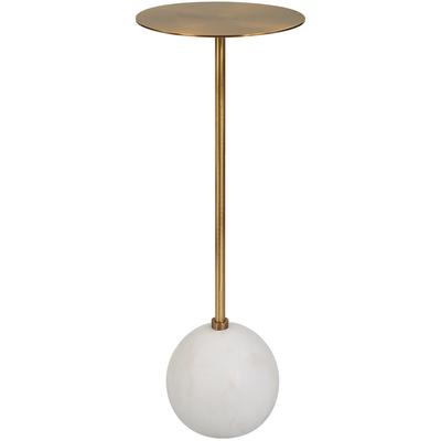 Uttermost - Gimlet Drink Table - White/Brass - 25216