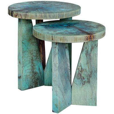 Uttermost - Set of 2 Nadette Nesting Tables - Blue-Green - 25497