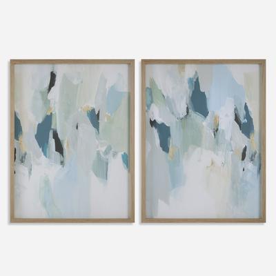 Uttermost - Set of 2 Seabreeze Abstract Framed Canvas Prints - 32282