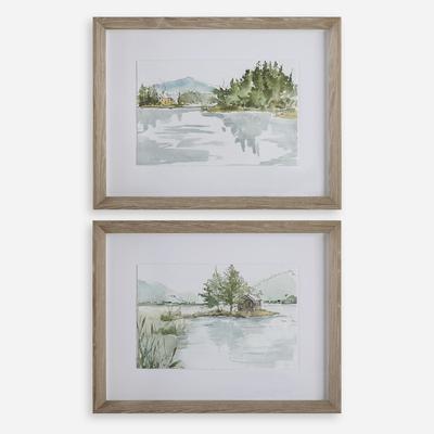 Uttermost - Set of 2 Serene Lake Framed Prints - 32288