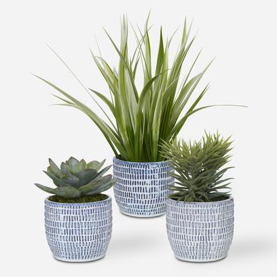 Uttermost - Set of 3 Puebla Greenery in Pots - 60192