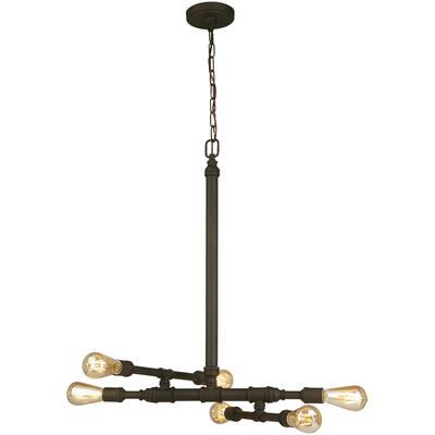 EGLO - Wymer 6-Light Open-Frame Open-Bulb Pendant - Matte Bronze - 202834A