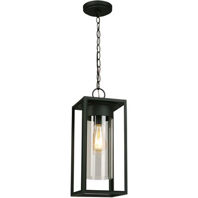 EGLO - Walker Hill 1-Light Outdoor Pendant - Matte Black - 203036A