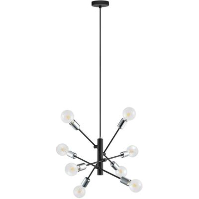 EGLO - Gradoli 8-Light Open-Bulb Pendant - Black - 203386A