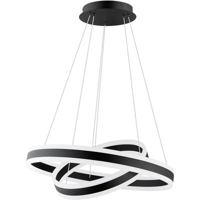 EGLO - Tonarella 2-Light LED Circular Open Pendant - Black - 203953A