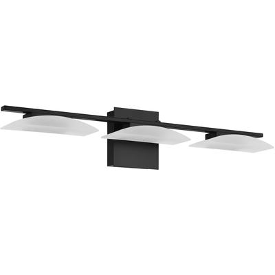 EGLO - Metrass 3 3-Light Integrated LED Vanity Light - Matte Black - 204044A