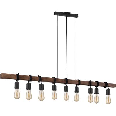 EGLO - Violon 9-Light Open-Bulb Linear Pendant - Black - 204242A