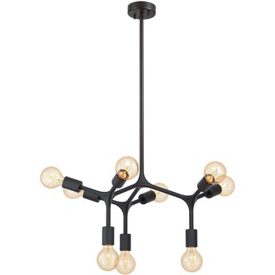 EGLO - Bocadella 9-Light Open-Bulb Mount Light - Black - 204294A