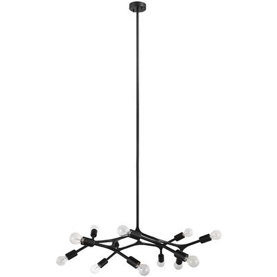 EGLO - Bocadella 12-Light Open-Bulb Mount Light - Black - 204295A
