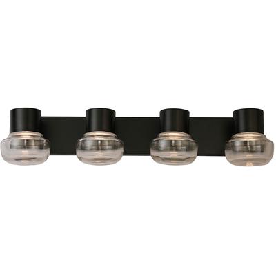 EGLO - Belby 4-Light Integrated LED Vanity Light - Black Shades - 204454A