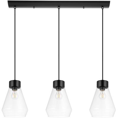 EGLO - Montey 3-Light Linear Pendant - Matte Black - 205323A