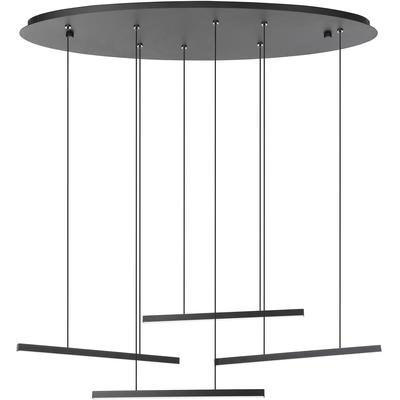 EGLO - Lindoza 4-Light Integrated LED Pendant - Black - 205646A