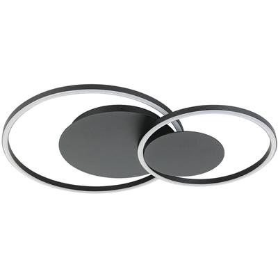 EGLO - Palma 2-Light Integrated LED Ceiling Light - Structured Black - 205749A