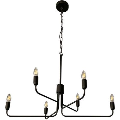 EGLO - Portofino 6-Light Chandelier - Black - 205786A
