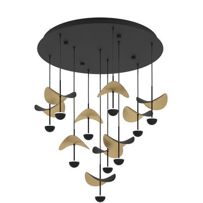 EGLO - Dracera 10-Light Integrated LED Cascade Ceiling Light - Black - 205804A