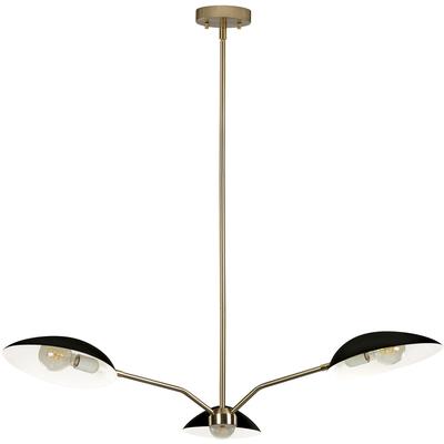 EGLO - Lindmoor 3-Light Chandelier - Black/Brushed Brass - 205881A