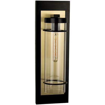 EGLO - Colantro 1-Light Outdoor Wall Light - Black/Brushed Gold - 206295A