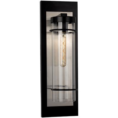 EGLO - Colantro 1-Light Outdoor Wall Light - Black/Brushed Nickel - 206296A