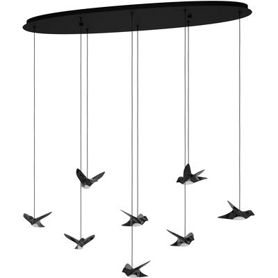 EGLO - Paratebueno 8-Light LED Oval Pendant - Black - 390055A