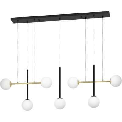 EGLO - Paz 7-Light Pendant - Black/Brushed Gold - 390178A