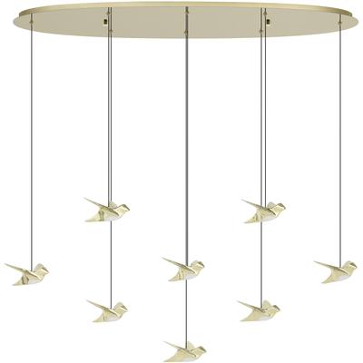 EGLO - Paratebueno 2 8-Light LED Oval Pendant - Brass - 390397A