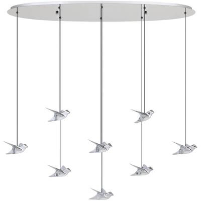 EGLO - Paratebueno 1 8-Light LED Oval Pendant - Chrome - 390401A
