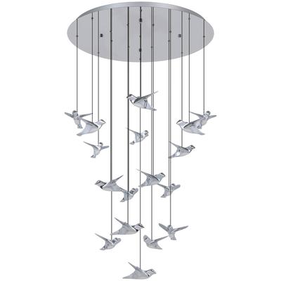 EGLO - Paratebueno 1 17-Light LED Cascade Pendant - Chrome - 390402A