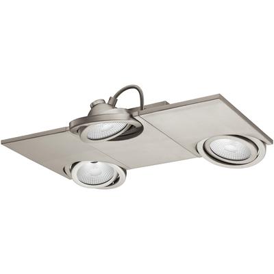 EGLO - Brea 3-Light LED Fixed Track Light with Adjustable Lamp Heads - Matte Nickel - 39249A