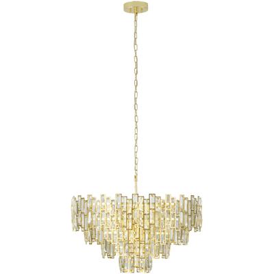 EGLO - Calmeilles 10-Light Chandelier - Brass Crystal Elements - 39614A