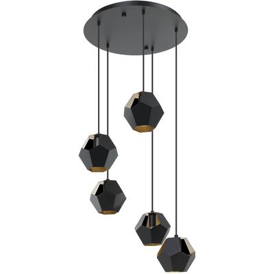 EGLO - Rasigures 5-Light Cascade Pendant - Black - 39635A