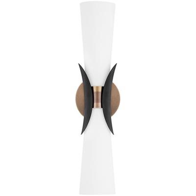 Troy Lighting - Muncie 2-Light Wall Sconce - Patina Brass/Soft Black - B2102-PBR/SBK