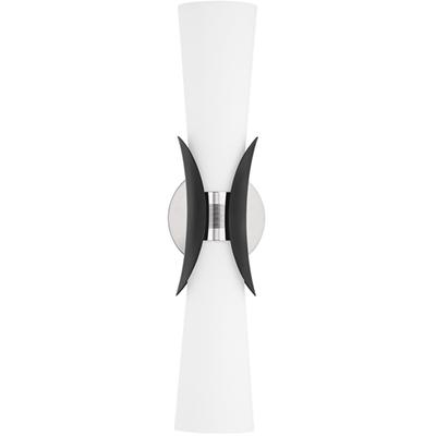 Troy Lighting - Muncie 2-Light Wall Sconce - Polished Nickel/Soft Black - B2102-PN/SBK