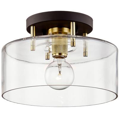Troy Lighting - Bergamot Station 1-Light Semi-Flush Mount - C7541-BRZ/BBA
